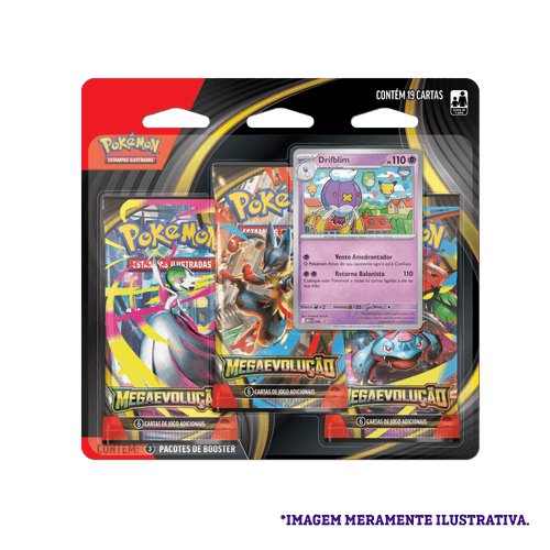 Pokemon TCG Mega Evolution - Three-Booster Blister - Drifloon_PTBR